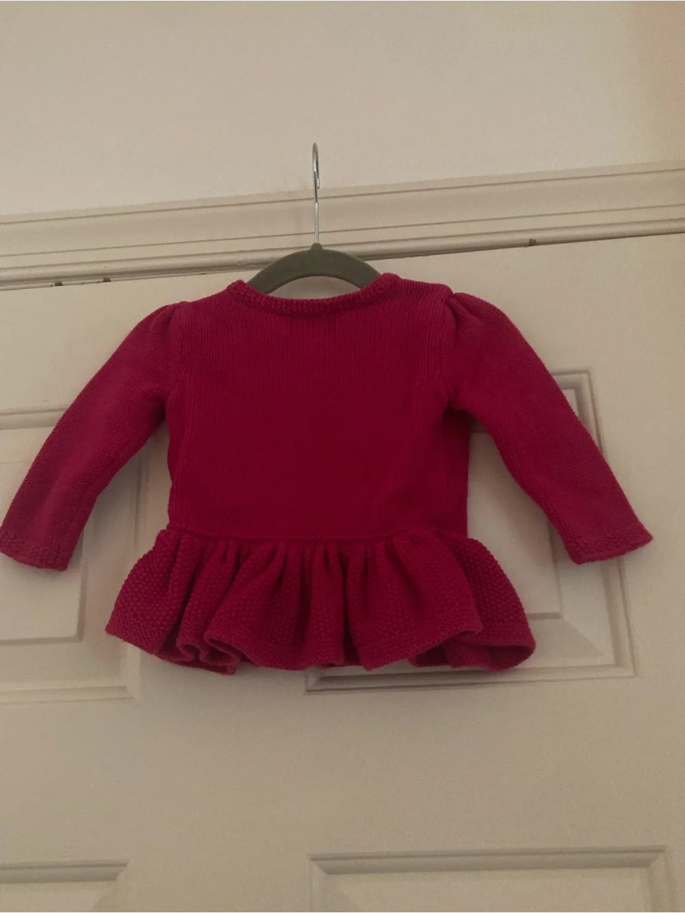 Ralph Lauren Pink Knit Peplum Sweater with Flag